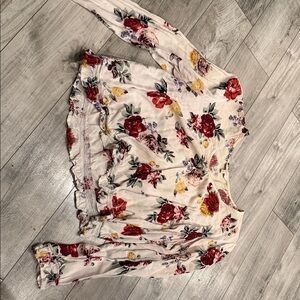 Candie's Floral Long Sleeve Blouse - Red, Yellow, Purple
